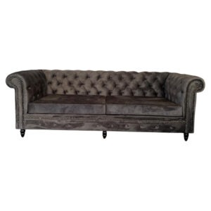 Julliette Grey diamond Button chesterfield